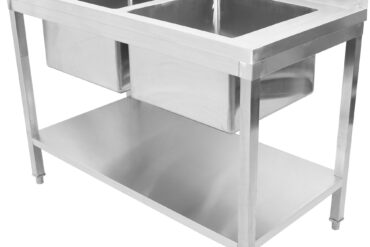 Valamu Roostevabast Terasest 1200X600X900Mm 2 Kaussi Pritsmekaitsega | Adexa Std245A