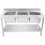 Valamu Roostevaba Teras 1800X700X900Mm 3 Kaussi Pritsmekaitse | Adexa Std350A - Image 2