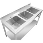 Valamu Roostevaba Teras 1800X700X900Mm 3 Kaussi Pritsmekaitse | Adexa Std350A - Image 4