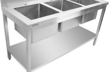 Valamu Roostevaba Teras 1800X700X900Mm 3 Kaussi Pritsmekaitse | Adexa Std350A