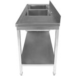 Valamu Roostevaba teras 1800x600x900mm 2 kaussi vasakul koos nõude kuivatusaluse ja pritsmekaitsega  | Adexa STT1860L - Image 3