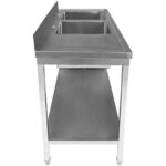 Roostevabast terasest Valamu 1800x600x900mm, 2 kaussi paremal, nõudekuivatusplaat, pritsmekaitse, alumine riiul | Adexa STT1860R - Image 6