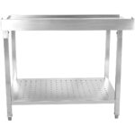 Mahalaadimislaua parempoolne külg 1100x650x850mm Alumise riiuliga Pritsmekaitsmega Roostevaba teras | Adexa SWB11065L - Image 3