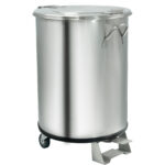 Professionaalne prügikast roostevabast terasest rataste ja pedaaliga 50 liitrit | Adexa TGB3660