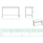 Professionaalne töölaud roostevabast terasest põrandariiuliga 1600x700x900mm | Adexa THATS167 - Image 3