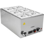 Bain Marie, Kaasa Arvatud 6Xgn1/6 Mahutit Kaantega Digitaalne Juhtimine Äravoolukraan | Adexa Wh7066Ct16