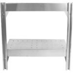 Seinale paigaldatav perforeeritud riiul, 2 tasandit, roostevaba teras, 800x400x600mm | Adexa WSWB40080P - Image 4