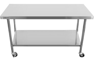 Kaubanduslik mobiilne töölauaga reguleeritavad jalad Roostevabast terasest alumine riiul 1600x700x900mm | Adexa WT70160CWO