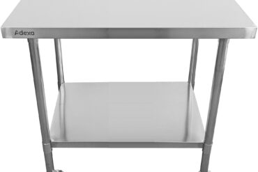 Ratastel Töölaud Reguleeritavate Jalgadega Roostevabast Terasest Alumine Riiul 800X700X850/930Mm | Adexa Wt7080Cwo