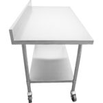 Mobiilne töölaud reguleeritavate jalgadega, roostevabast terasest alumine riiul, pritsmekaitse 1200x700xx850/930mm | Adexa WT70120C - Image 2