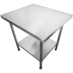 Kaupmeeste mobiilne töölaud reguleeritavate jalgadega Roostevabast terasest alumine riiul 400x700x900mm | Adexa WT7040CWO - Image 2