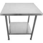 Kaubanduslik mobiilne töölauaga reguleeritavad jalad Roostevabast terasest alumine riiul 1600x700x900mm | Adexa WT70160CWO - Image 6