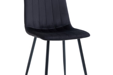 Söögitool Metalljalad & Polsterdatud Sametist Iste Must | Adexa WW5025