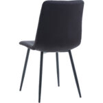 Söögitool Metalljalad & Polsterdatud Sametist Iste Must | Adexa WW5025 - Image 4