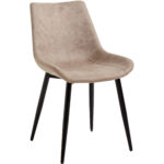 Söögitool Metallist Jalad ja Pehme PU Nahkkattega Istmepadi Helepruun | Adexa WW5055