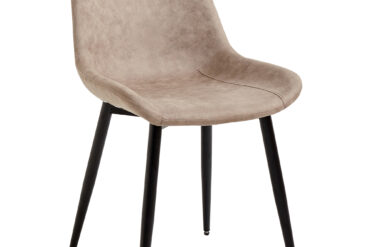 Söögitool Metallist Jalad ja Pehme PU Nahkkattega Istmepadi Helepruun | Adexa WW5055