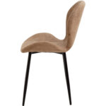 Söögitool Metallist Jalad ja Polsterdatud Sametist Istmeosa Helepruun | Adexa WW5064 - Image 3