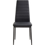 Söögitool metalljalgade ja polsterdatud kunstnahast musta istmega | Adexa WW5097 - Image 2