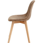 Söögitool puidust jalad ja polsterdatud PU-nahkistme Light Brown | Adexa WW6027 - Image 4