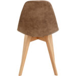 Söögitool puidust jalad ja polsterdatud PU-nahkistme Light Brown | Adexa WW6027 - Image 5