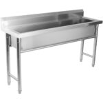 Potipesu Valamu Roostevaba teras 1 kauss Tagaseinaga 1500x450x800mm Ümara kujuga jalad | Adexa YDPS15038