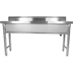 Potipesu Valamu Roostevaba teras 1 kauss Tagaseinaga 1500x450x800mm Ümara kujuga jalad | Adexa YDPS15038 - Image 6