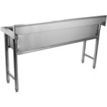 Potipesu Valamu Roostevaba teras 1 kauss Tagaseinaga 1500x450x800mm Ümara kujuga jalad | Adexa YDPS15038 - Image 2