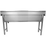 Potipesu Valamu Roostevaba teras 1 kauss Tagaseinaga 1500x450x800mm Ümara kujuga jalad | Adexa YDPS15038 - Image 3