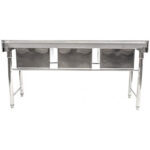 Valamu roostevaba teras 1570x600x900mm, 3-kausiga pritsmekaitse | Adexa YDRST345A - Image 2