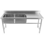 valamu roostevabast terasest 1570x600x900mm 2 kaussi vasakul pritsmekaitse | Adexa YDRST60160X2L