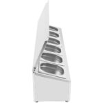 Kaubanduslik maitseainete hoidja kaanega, sealhulgas 6xGN1/6-100mm roostevabast terasest mahutit | Adexa CHD06AFL - Image 2