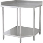 Roostevabast terasest nurgatöölaud pritsmekaitsega 900x900x700x700x900mm | Adexa CWTB1070SB