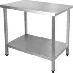 Professionaalne töölaud Roostevaba teras Alusriiul 1400x800x900mm | Adexa DWT80140 - Image 2