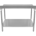Professionaalne töölaud Roostevaba teras Alumine riiul Tagaserv 1500x800x900mm | Adexa DWT80150B - Image 2