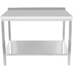 Professionaalne töölaud Roostevaba teras Alumine riiul Tagaserv 1500x800x900mm | Adexa DWT80150B