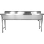 Kaubanduslik Pottide Pesu Valamu Roostevabast terasest 1 kauss Pritsmekaitse 1800x450x800mm Ümarad jalad | Adexa YDPS18038 - Image 6