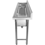 Kaubanduslik Pottide Pesu Valamu Roostevabast terasest 1 kauss Pritsmekaitse 1800x450x800mm Ümarad jalad | Adexa YDPS18038 - Image 5