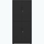 Professionaalne metallist hoiukapp 4 keeratavat ust 900x400x1800mm Lukk 3 reguleeritavat riiulit Must | Adexa SEFC2B - Image 3