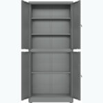 Professionaalne metallist hoiukapp 4 pöördust 900x400x1800mm Lukk 3 reguleeritavat riiulit Tumep hall | Adexa SEFC2DG - Image 2