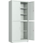 Professionaalne metallhoiukapp 4 pöördust 900x400x1800mm Lukk 3 reguleeritavat riiulit Helehall | Adexa SEFC2LG