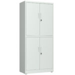 Professionaalne metallhoiukapp 4 pöördust 900x400x1800mm Lukk 3 reguleeritavat riiulit Helehall | Adexa SEFC2LG - Image 3