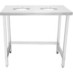 Professionaalne jäätmelaud kaks jäätmeauku Roostevaba teras 1000x600x900mm | Adexa SC10060 - Image 3