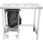 Professionaalne jäätmelaud kaks jäätmeauku Roostevaba teras 1000x600x900mm | Adexa SC10060 - Image 4