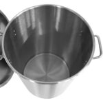 Professionaalne prügikast roostevabast terasest kaane ja ratastega 75 liitrit | Adexa SDC75 - Image 7