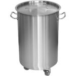 Professionaalne prügikast roostevaba terasega, kaane ja ratastega, 55 liitrit | Adexa SDC55 - Image 6