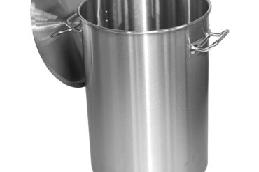 Professionaalne prügikast roostevaba terasega, kaane ja ratastega, 55 liitrit | Adexa SDC55