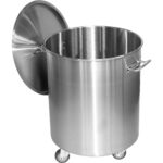 Professionaalne prügikast roostevabast terasest kaane ja ratastega 75 liitrit | Adexa SDC75