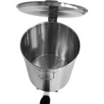 Professionaalne Prügikast Roostevabast Terasest Kaane, Rataste ja Pedaaliga 75 liitrit | Adexa SDCP75 - Image 5