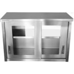 Seinakapp klaasist liugustega roostevaba teras 1000x400x650mm | Adexa SWCGD100402 - Image 4