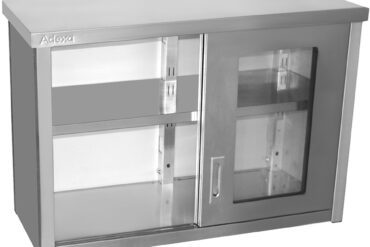 Seinakapp klaasist liugustega roostevaba teras 1000x400x650mm | Adexa SWCGD100402